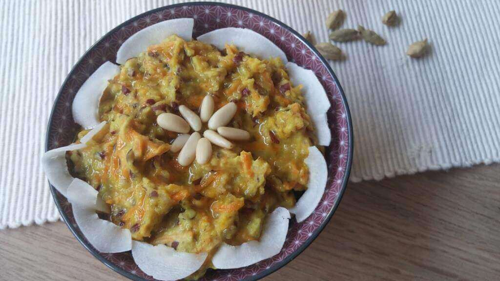 Porridge “aux indes”, à la carotte (sans gluten, sans lactose)